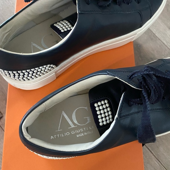 ⬇️ PRICE ⬇️ AGL - Pearl Sneaker In Blue Leather - 37 / 7 - Picture 5 of 10